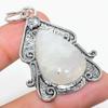 Natural Rainbow Moonstone, White Topaz 925 Sterling Silver Pendant 2.21" f0S93