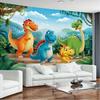 Cartoon Dinosaur Party Backdrop 120x80cm Polyester Background Cloth for Children Birthday Photo Booth Decoration