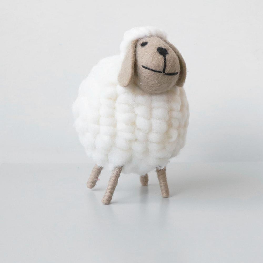 Supplies Miniatures Wool Felt Sheep Home Furnishings Mini Table Ornament Figurines Desktop Decor