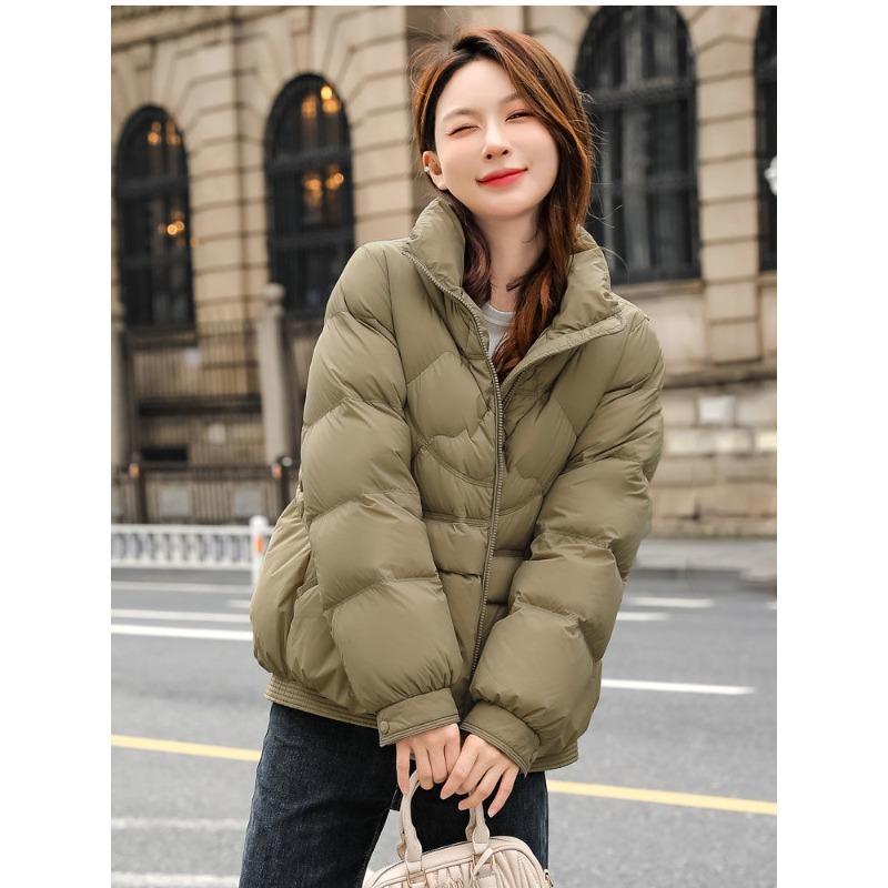 Стильная и утягивающая куртка из хлопкового пуха для миниатюрных женщин, легкая и теплая, воротник-стойка