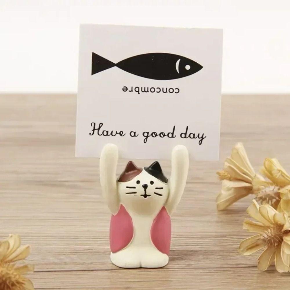 Resin Desktop Memo Clip Holder Messege Photo Stander Clip Lovely Hand Raising Card Clip Rome