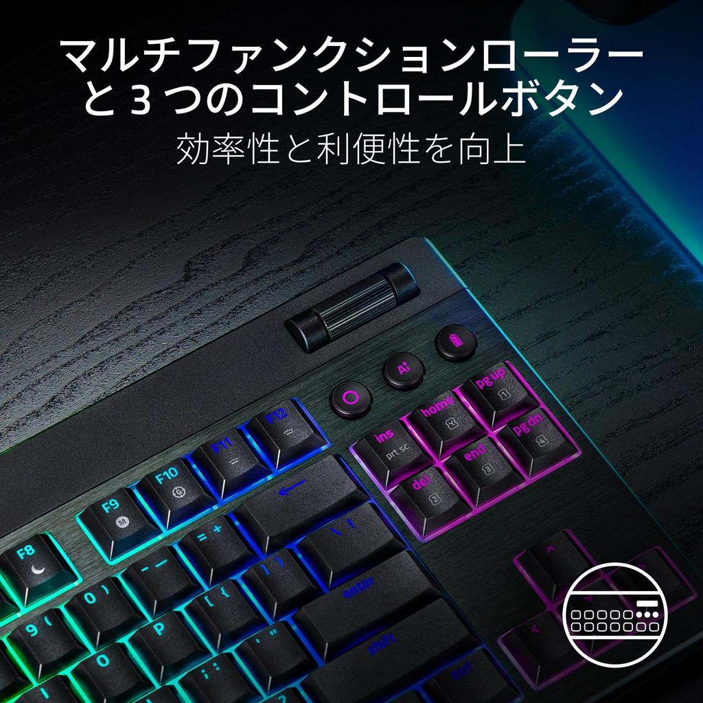 Razer BlackWidow V4 Tenkeyless HyperSpeed JP Yellow Линейный переключатель Игровая Тонкая Желтая Линейная Механическая Алюминиевая Верхняя панель 11 Элементов управления Японская раскладка