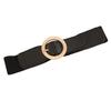 Trendy Women Waistband With Elastic Design And Alloy Round Buckle For Coats And Dresses