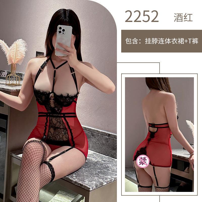 Sexy underwear perspective sexy mesh, hot teasing, free of suspenders