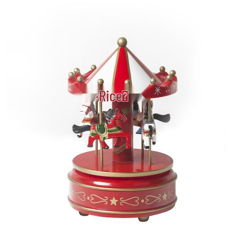 Деревянная музыкальная шкатулка-карусель - Рождественский и подарок на день рождения для детей, креативное украшение для дома