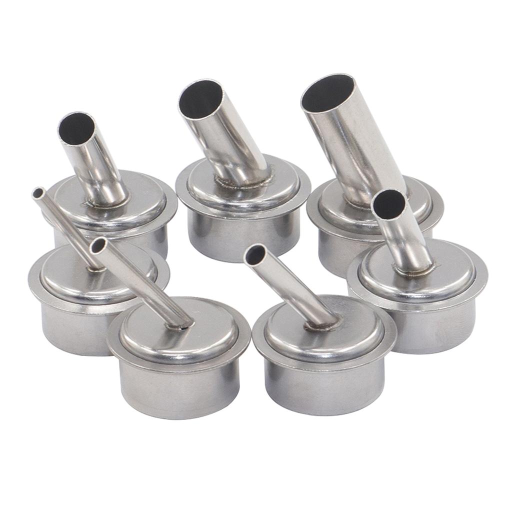 High Temperature Resistant Tips Hot Air Gun Resisting Nozzles Set of 7 Stainless Steel Nozzles for 861DW Heat Gun