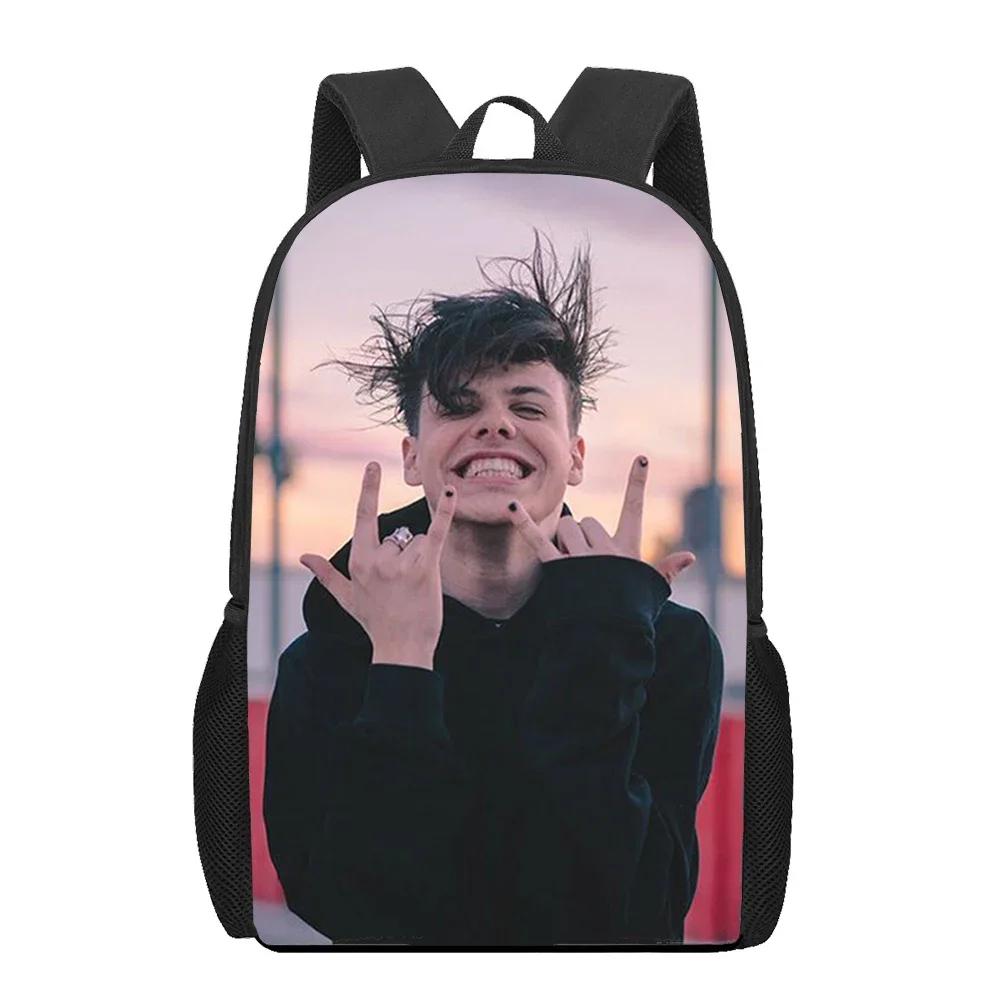 Школьный рюкзак Yungblud для детей 40 см / 15,7 дюйма Рюкзак с молнией, облегчающий вес Рюкзаки для книг для мальчиков и девочек Лучший подарок