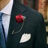 1pc New Brooch Pin Boutonniere Stick Suit Lapel Leaf Wedding Men Gift Rose Flower Men Jewelry Golden Fashion  Delicate Jewelry