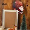 Wooden Holiday Decor Christmas Door Topper Decoration, Frame Corner Sign, Cute Funny Home Snowman Santa Claus Penguin for Window, Cabinet, Mantel, TV