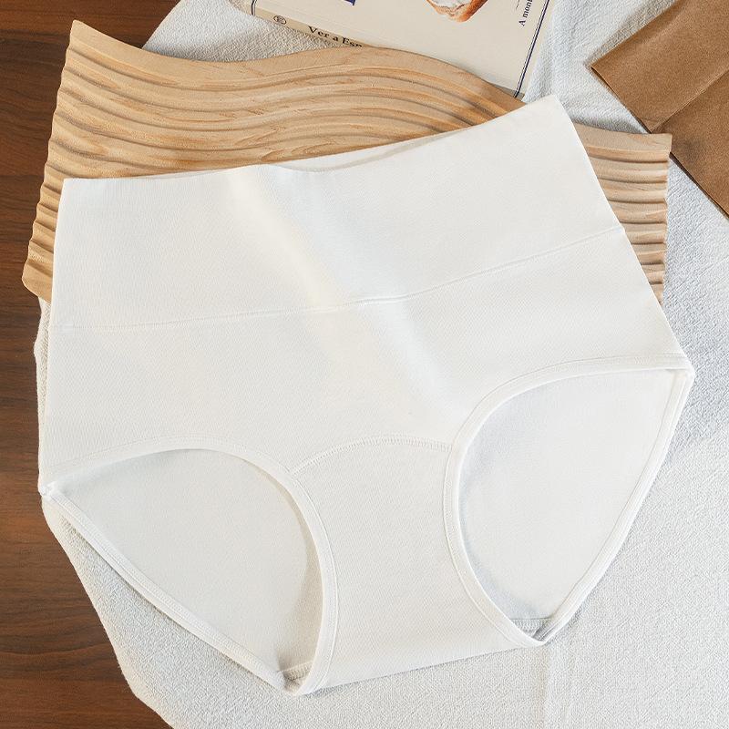 High Waist Antibacterial Breathable Solid Color Cotton Crotch Women Underwear