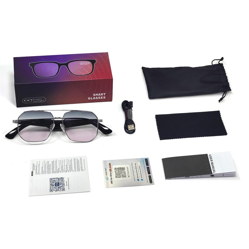 GY300 AI Translation Bluetooth Glasses: Real-time Translation in 100+ Languages, Music Streaming, Call Functionality, Smart Glasses