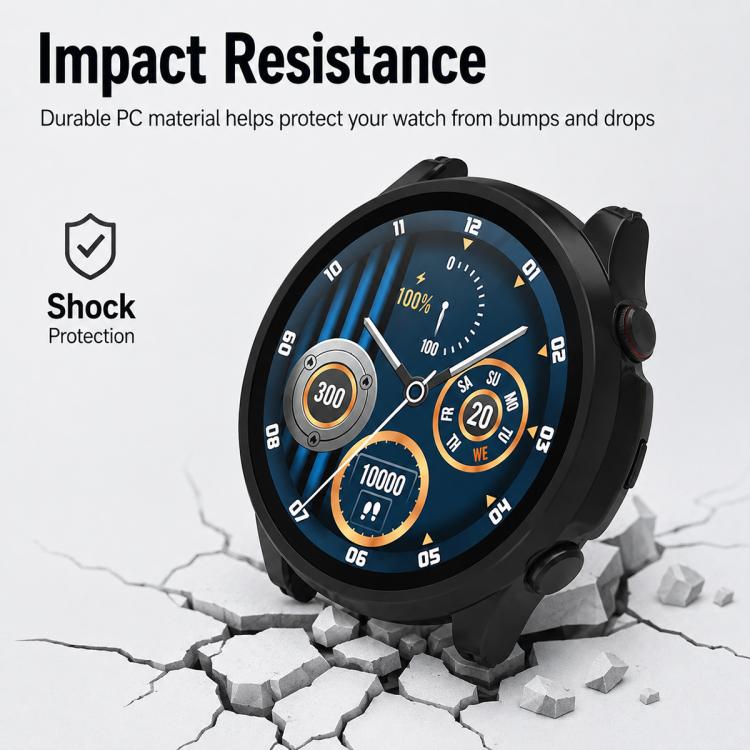 Tempered Film Integrated PC Watch Protective Case for Xiaomi Haylou Solar Plus RT3, All-in-One Shockproof Watch Shell Cover