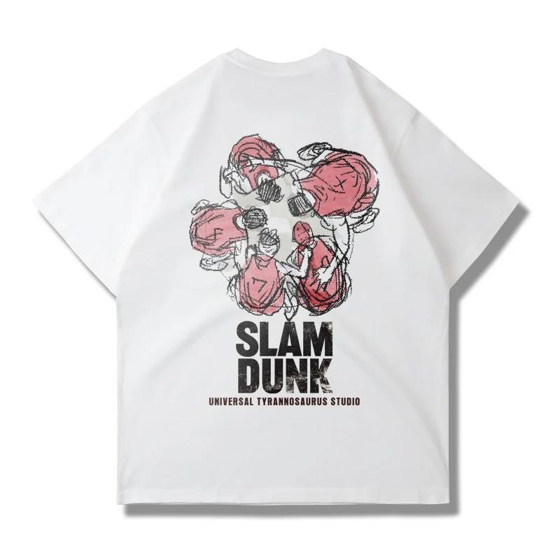 Японское аниме Slam Dunk Master Большой фильм Блокбастер Футболка с коротким рукавом Летняя свободная 100% хлопок Сакура Икебана