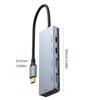 USB-C разветвитель 2x USB-C, 2x USB-A порта, скорость передачи 10 Гбит/с, зарядка PD100 Вт, алюминиевый хаб для устройств