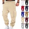 American Autumn and Winter Fleece Men's Casual Overalls Men's Multi-pocket Drawstring Ten-color Sports Casual Trousers