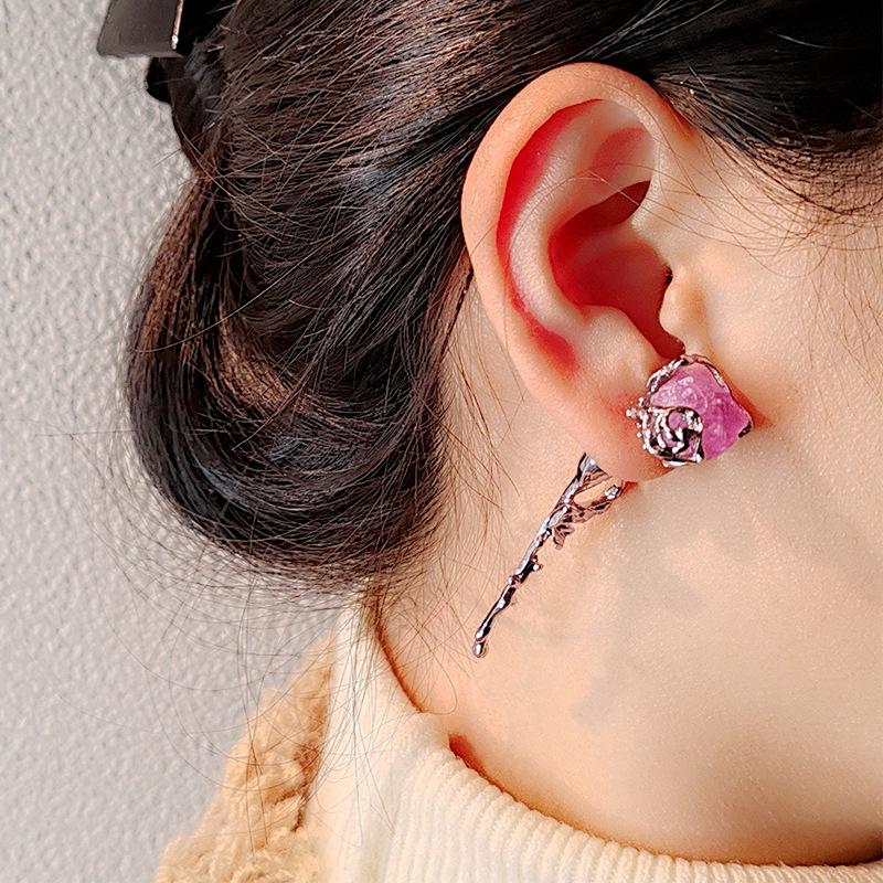 Серьги высокого класса с натуральным камнем и цветком Mori Sweet Temperament, модные серьги с индивидуальным дизайном для женщин