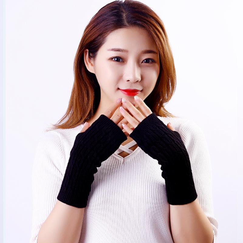 Женские митенки из кашемировой смеси с кабельным узором, мягкие теплые вязаные согревающие запястья для осени и зимы, для велоспорта, для улицы, модные