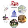 100 5x7 inch gift bags, blue, organza transparent fabric, drawstring satin bags