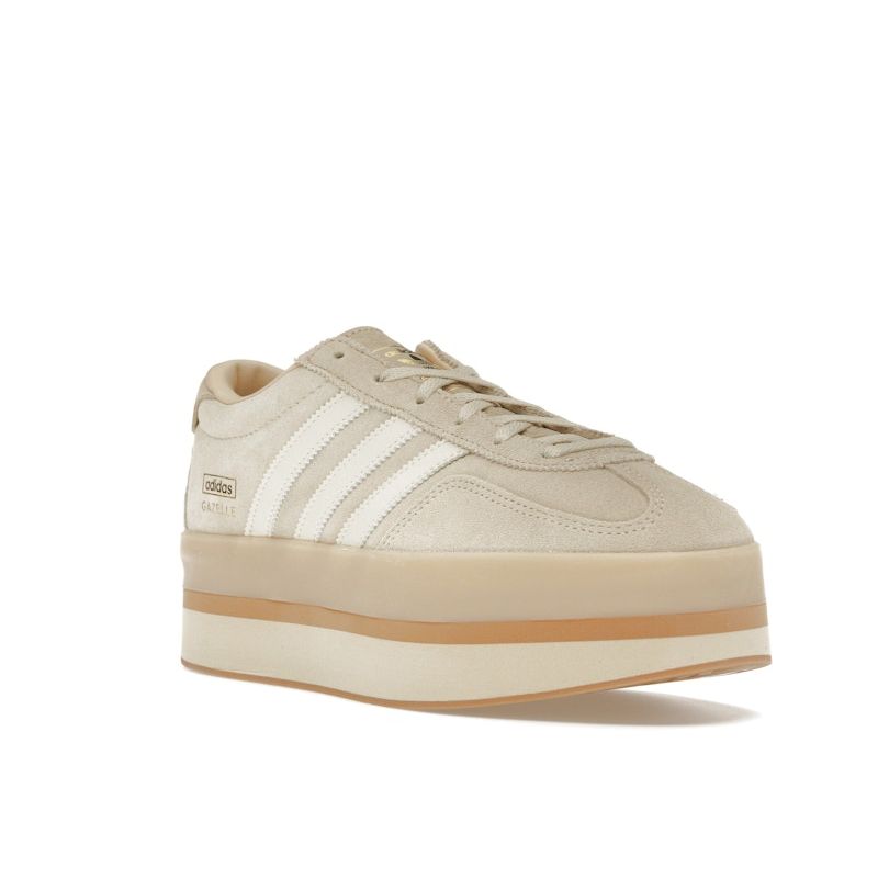 Adidas Gazelle Stack Sand Strata Gum Women Sneakers Cream Cream-White JQ7666