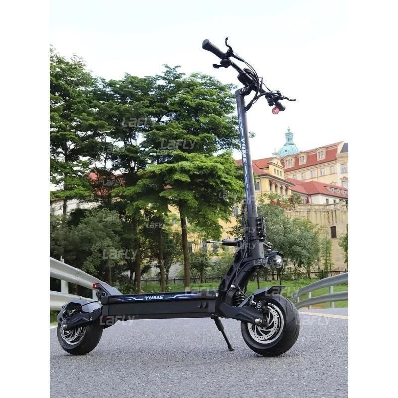 Электрический скутер YUME HAWK Pro, бескамерные дорожные шины 10x4,5 дюйма, двигатель 3000 Вт*2, аккумулятор 60 В 30 Ач, максимальная скорость 50 миль/ч, максимальный запас хода 60 миль