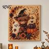 3D Faux Pearl Painting for Halloween Parties 2Pcs Art, Ghost Pumpkin Witch Crow DIY Kit Kit, Skull Craft Project Adults, Home Holiday Wall Decor