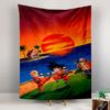Dragon Ball Kid Goku Krillin Wall Tapestry Training at Kame House Sunset Master Roshi Decor for Bedroom Dorm Game Room Gift