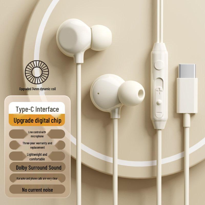 Er Ye Проводные внутриканальные наушники Type-C для сна для Apple, Huawei, Xiaomi, Oppo, Honor