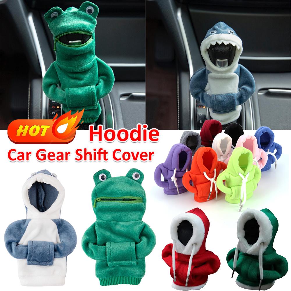 Ручка для толстовки с капюшоном FROG Shark FROG, симпатичная толстовка с капюшоном, чехол для ручки переключения передач, короткая плюшевая ручная ручка, аксессуары для салона автомобиля