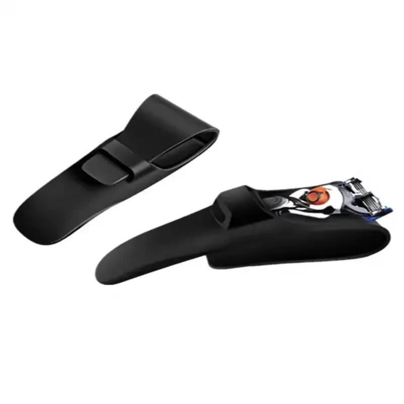 1 шт. Чехлы для бритв, подходящие для чемодана, портативные, силиконовые, черного цвета, высокого качества, мужские, с ручкой серии