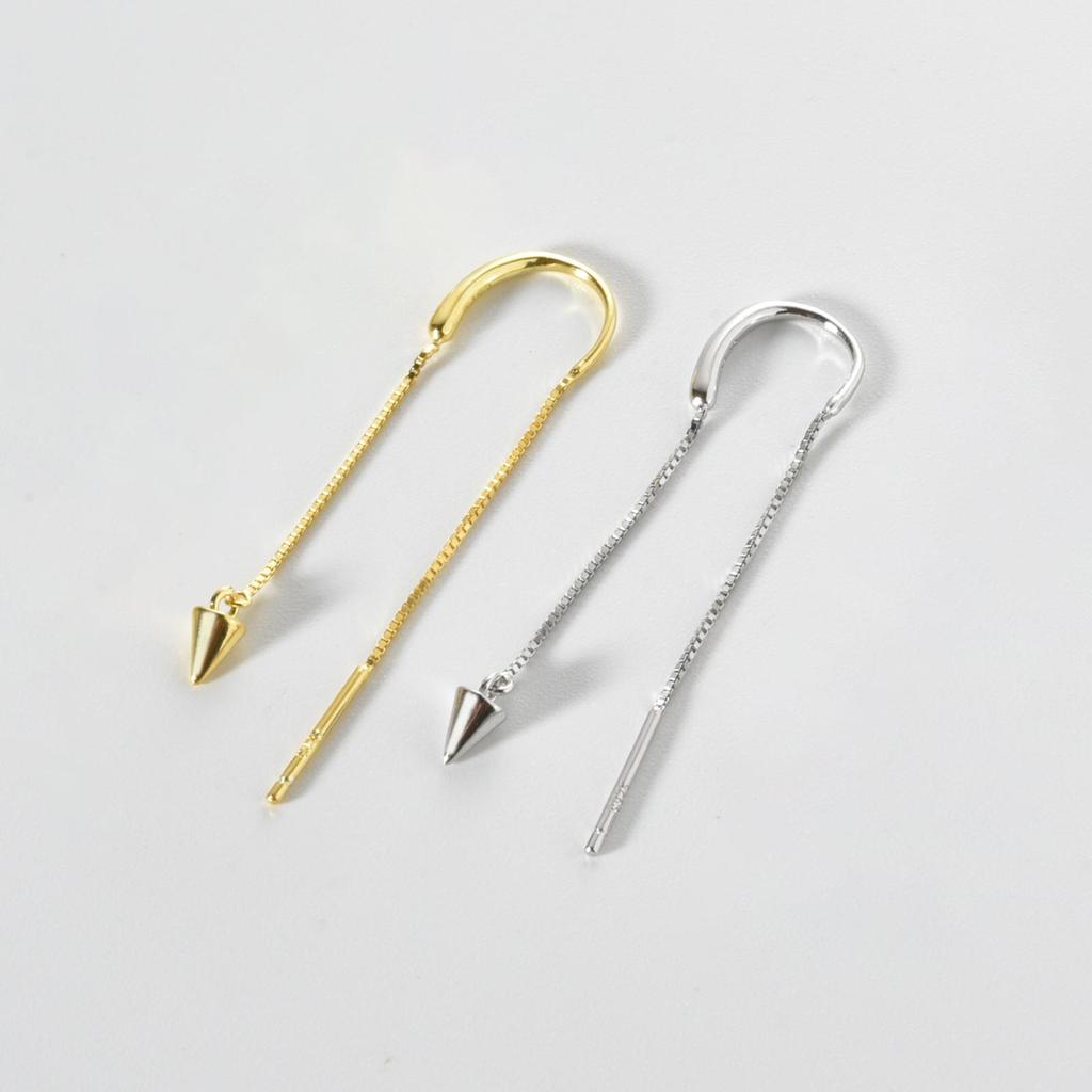 ANDYWEN Стерлингового серебра 925 пробы, булавка-цепочка с нитью, серьги-капли, пирсинг Pendiente, ювелирные изделия