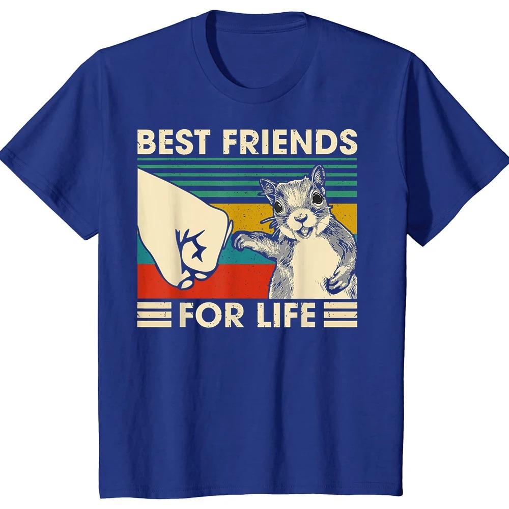 Funny Retro Vintage Squirrel Best Friend for Life T Shirts Graphic Cotton Streetwear Birthday Gifts Summer Style T-shirt