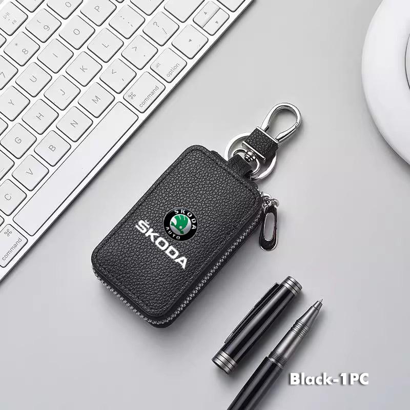 Для Skoda Кошелек для ключей автомобиля Органайзер для ключей Сумка Чехол для ключей на молнии Декоративные аксессуары S Kodiaq Octavia 2 3 Yeti Karoq Rapid Fabia