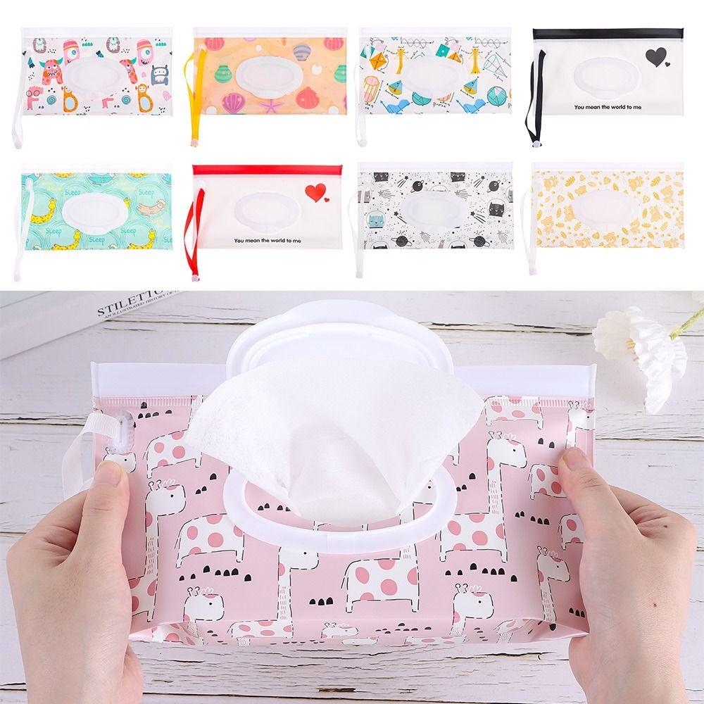 Baby Product Flip Cover Portable Wet Wipes Bag Cosmetic Pouch Wipes Holder Case Tissue Box