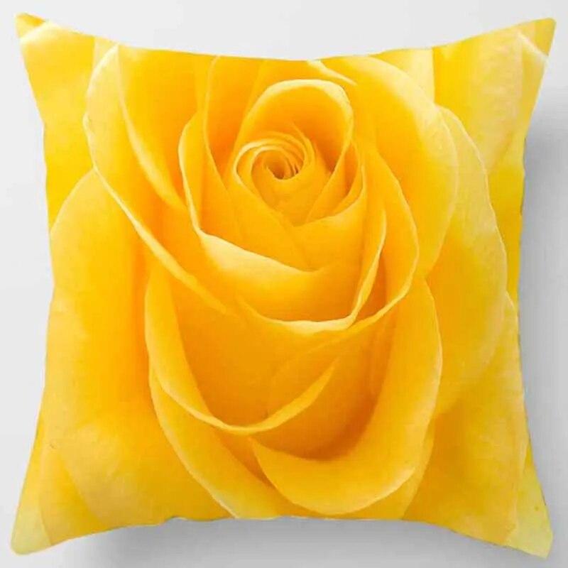 Чехол для подушки с принтом желтой розы для дома, гостиной, дивана, спальни, украшения автомобиля, наволочка