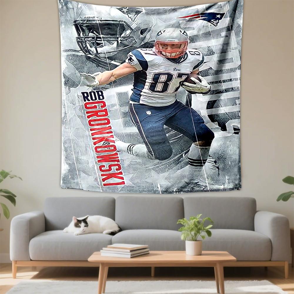 "American Football Player Sports Patterned Decor Patterned tapestry for bedroom and living room home decor."