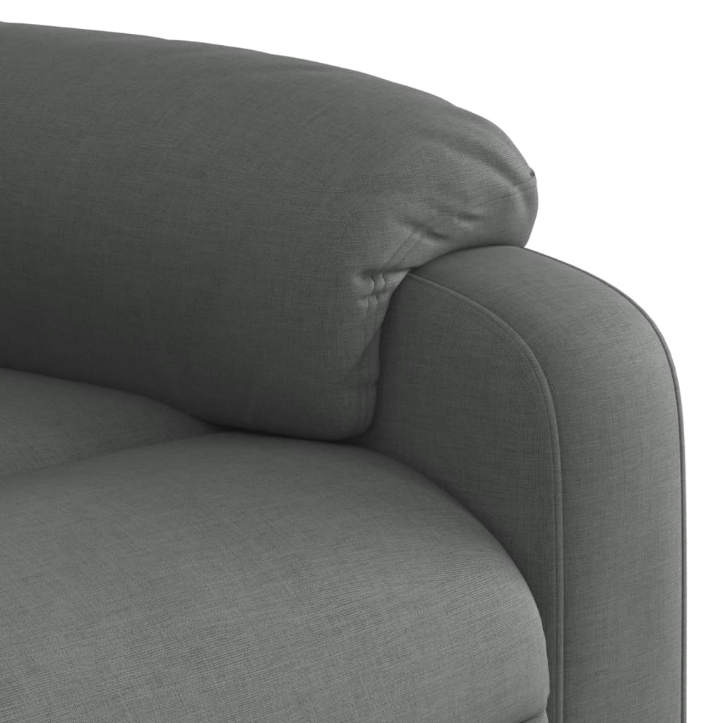Massage Recliner Chair Fabric Dark Grey