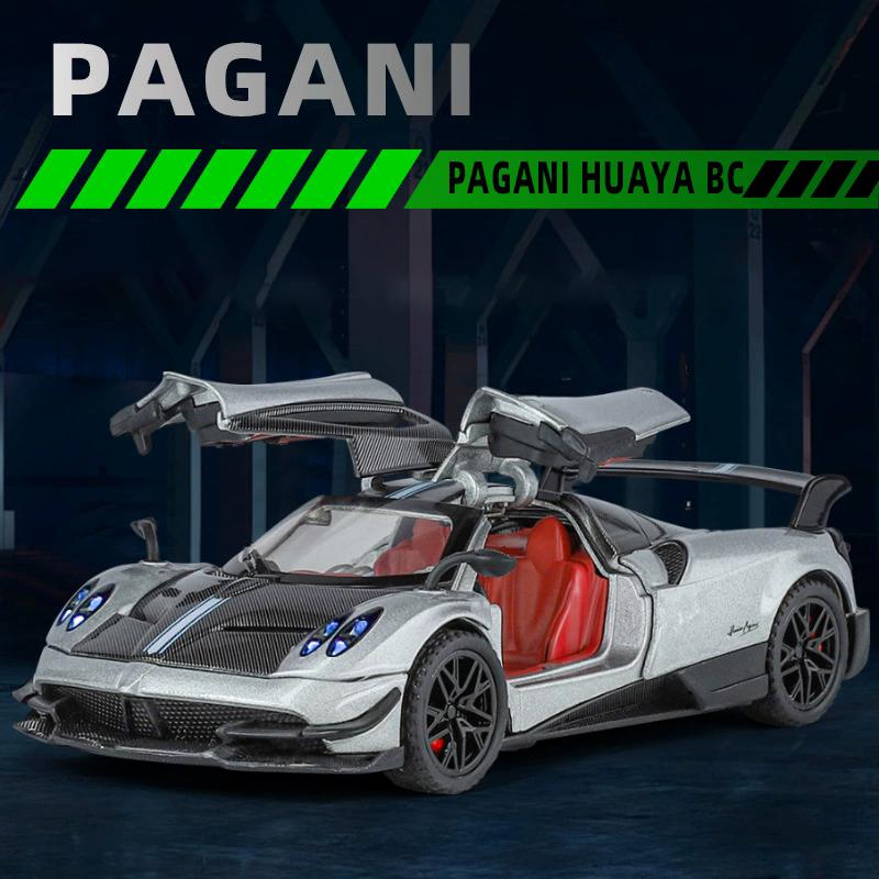 1:Масштаб 1:32 Pagani Dinastia Huayra BC Модель автомобиля Игрушка Звук Свет Двери типа «крыло чайки» Сплав Литье под давлением Модели суперкаров Подарки для мальчиков Детей
