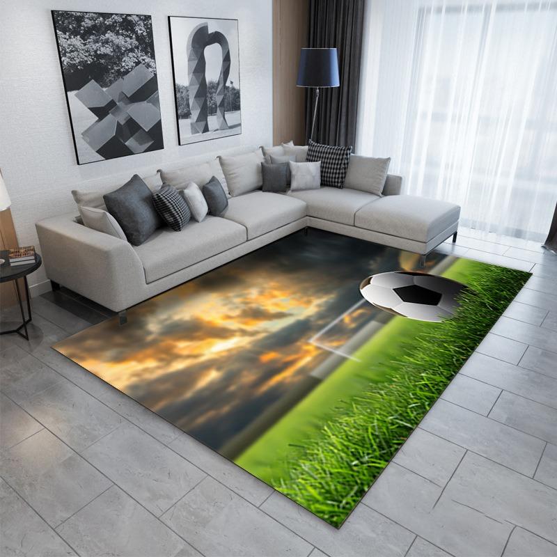 3D Football Large Carpet Rug for Home Living Room Bedroom Sofa Doormat Decor Children Play Area Rug Carpet Non-slip Floor Mat