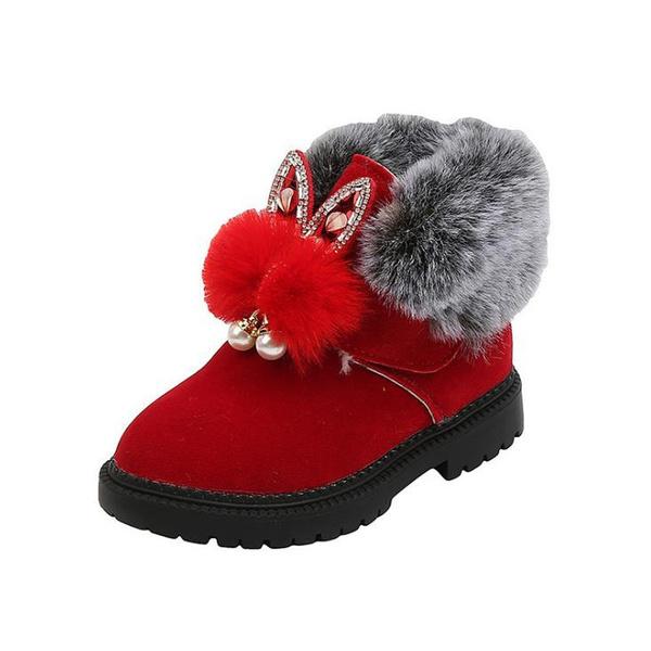 Winter New Children Snow Boots Flat Girls Princess Cotton Shoes Fashion Thick Short Boots Baby Boots