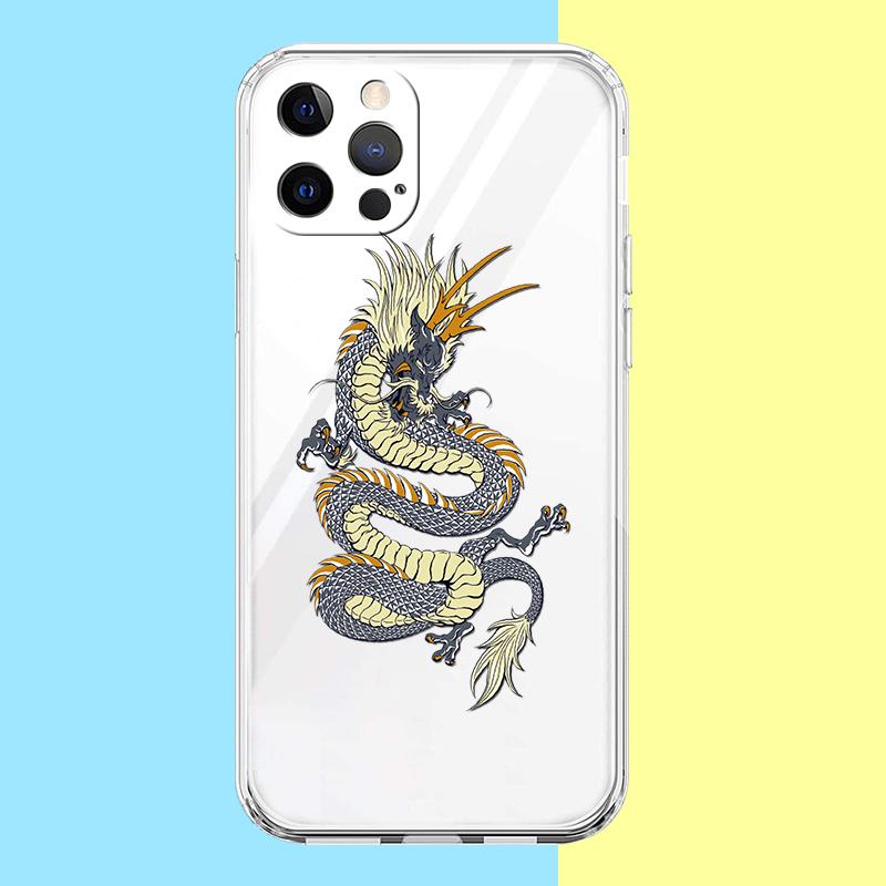 Чехол с китайским драконом для iPhone 16 15 14 13 12 Pro Max Прозрачный Мягкий для iPhone 11 Pro Max 7 8 Plus XS XR Оболочка Capas