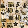 Happy Birthday Foil Swirls 30 40 50th Birthday Party Supplies Black Gold Men Women Hanging Ornaments Ceiling Decor Party Favors