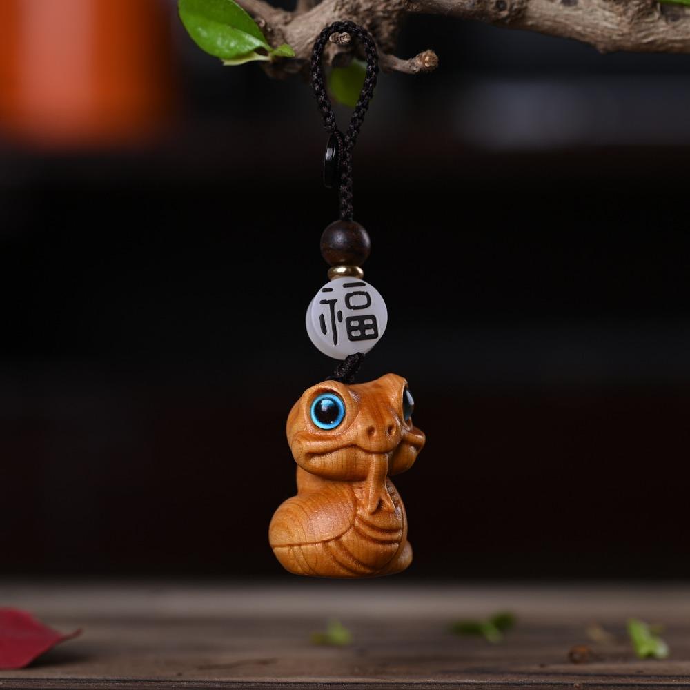 Chinese Zodiac Carving Twelve Zodiac Keychain Wooden Wood Little Animal Keychain  New Year Gift