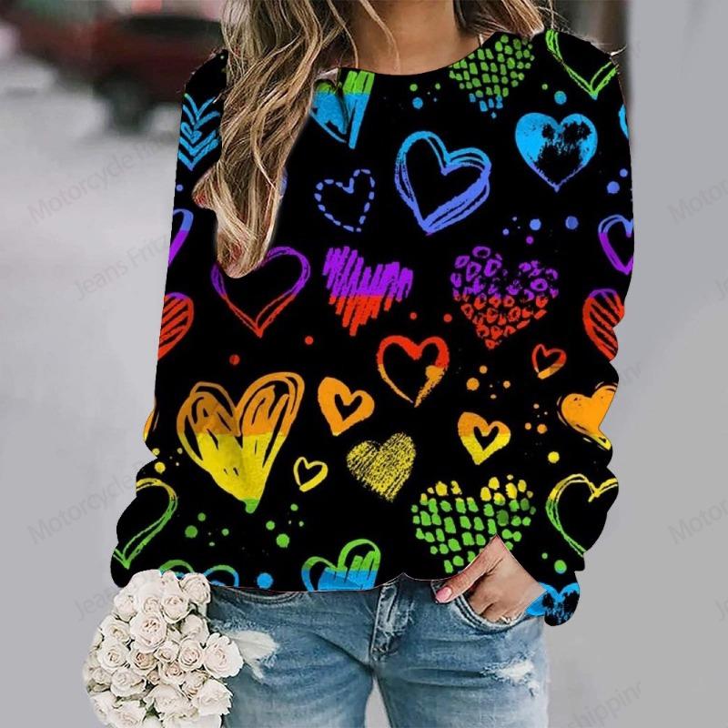 Толстовка с принтом Love Heart 3D, женская мода, толстовки с круглым вырезом и графическим принтом, толстовки на Хэллоуин, подарок на День святого Валентина, толстовка, пальто, фестиваль