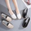 Shoes for Women Spring Large Size Genuine Leather Women's Shoes Round Toe Flat Casual Shoes for Women Non-slip Pregnant Women Bean Shoes for Women