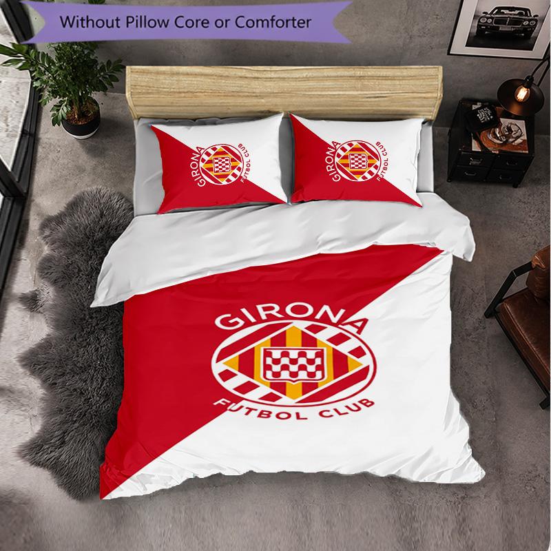 Girona FC Themed Bedding 3Pcs Duvet Cover Set Decorative Bed Linen For Teen Room Home Decoration