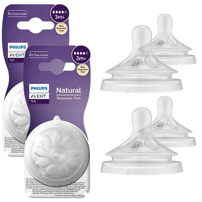 Tétines bébé - Philips Avent - SCY964/02 - Débit naturel 3m+ - Anti-fuite