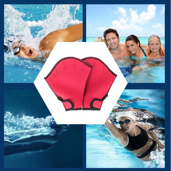 1 Pair Swimming Webbed Gloves Water Resistance Training Men Women Beginner Aquatic Fitness