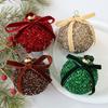 Glitter Christmas Balls Ornament Sparkly Shatterproof Tinsel Balls with Bow Sequin Hanging Ball Xmas Tree Decoration for Xmas Wedding Indoor