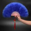 Feather Fan Hand Fan Chinese Style Adult Cheongsam Walk Show Nostalgia Fan Portable Folding Fan Square Dance Performance Props Summer