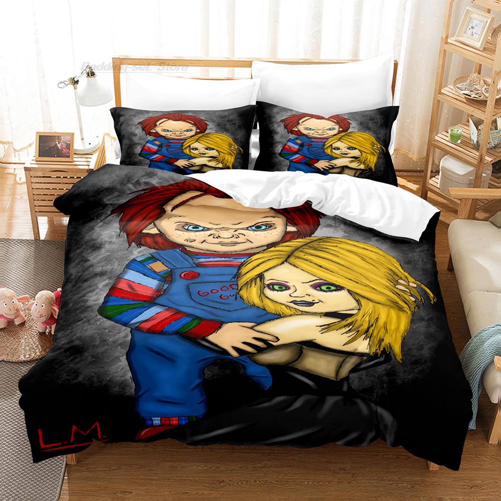 Chucky Bedding Set Single Twin Full Queen King Size Bed Set Aldult Kid Bedroom Duvetcover Sets 3D Halloween